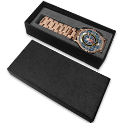 Napier Modern Tartan Crest Rose Gold Watch