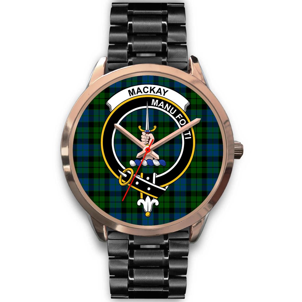 MacKay Modern Tartan Crest Rose Gold Watch