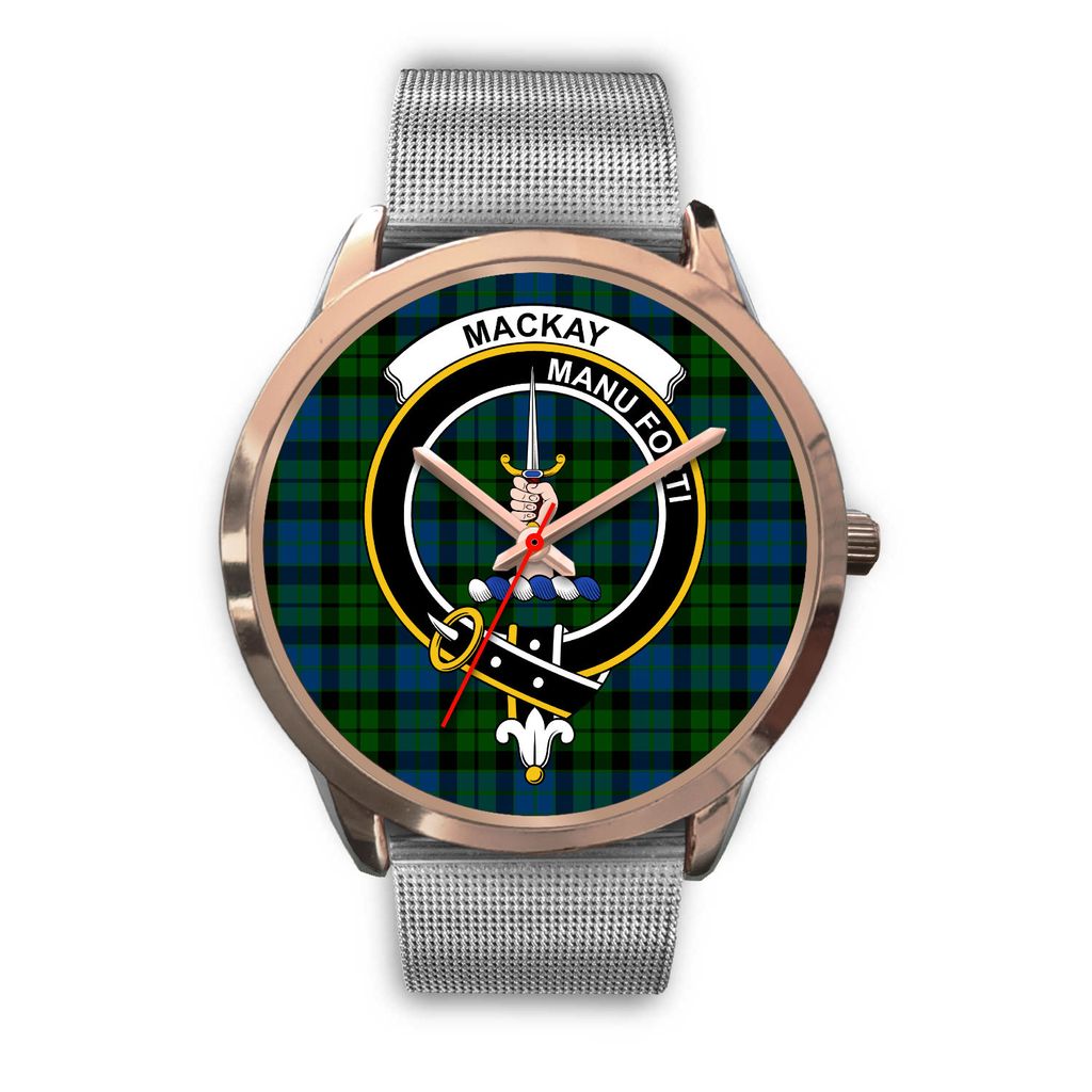 MacKay Modern Tartan Crest Rose Gold Watch