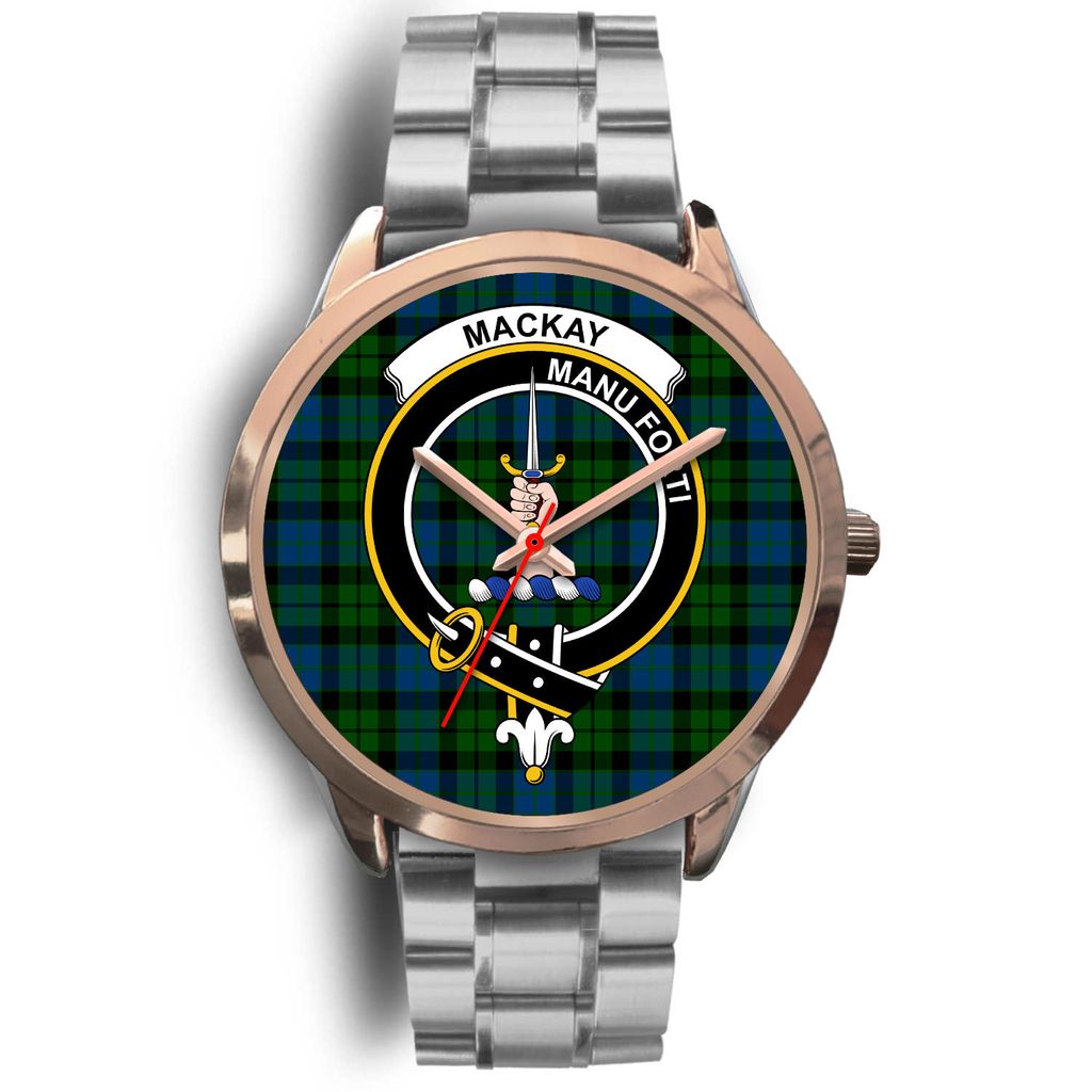 MacKay Modern Tartan Crest Rose Gold Watch