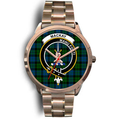 MacKay Modern Tartan Crest Rose Gold Watch