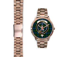 MacKay Modern Tartan Crest Rose Gold Watch