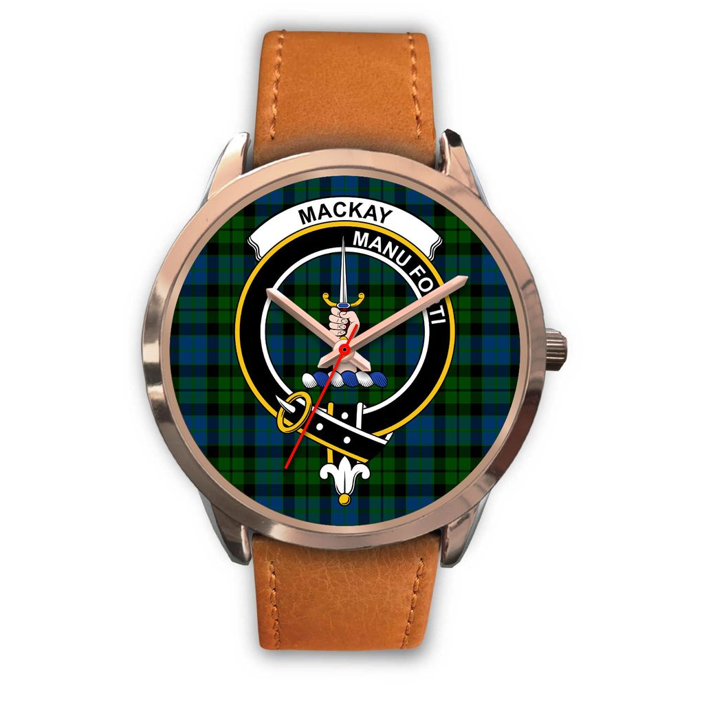 MacKay Modern Tartan Crest Rose Gold Watch