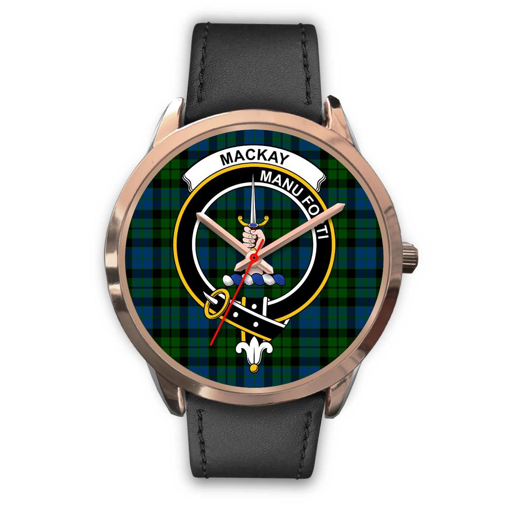 MacKay Modern Tartan Crest Rose Gold Watch