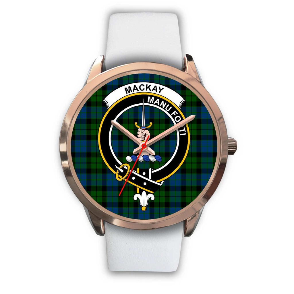 MacKay Modern Tartan Crest Rose Gold Watch