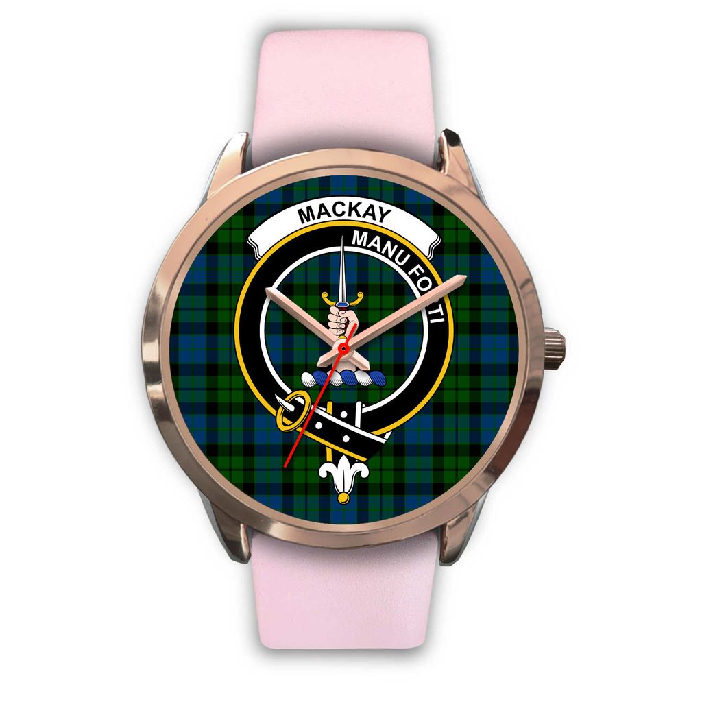 MacKay Modern Tartan Crest Rose Gold Watch