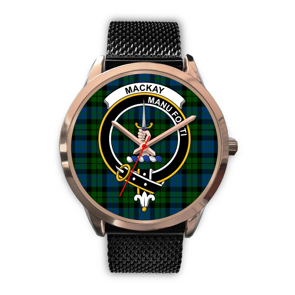 MacKay Modern Tartan Crest Rose Gold Watch