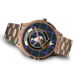 Hunter Modern Tartan Crest Rose Gold Watch