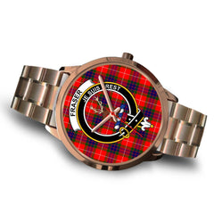 Fraser Modern Tartan Crest Rose Gold Watch