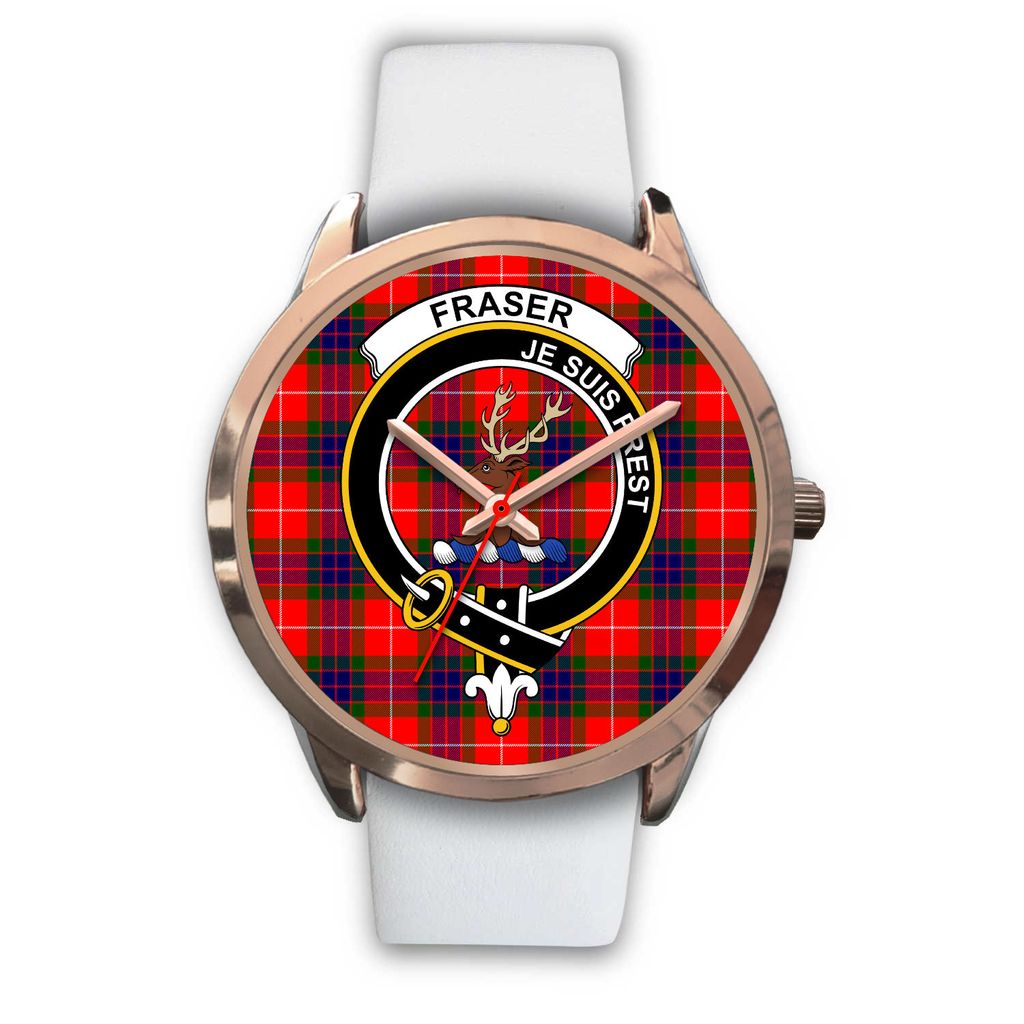 Fraser Modern Tartan Crest Rose Gold Watch