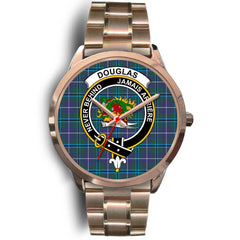 Douglas Modern Tartan Crest Rose Gold Watch