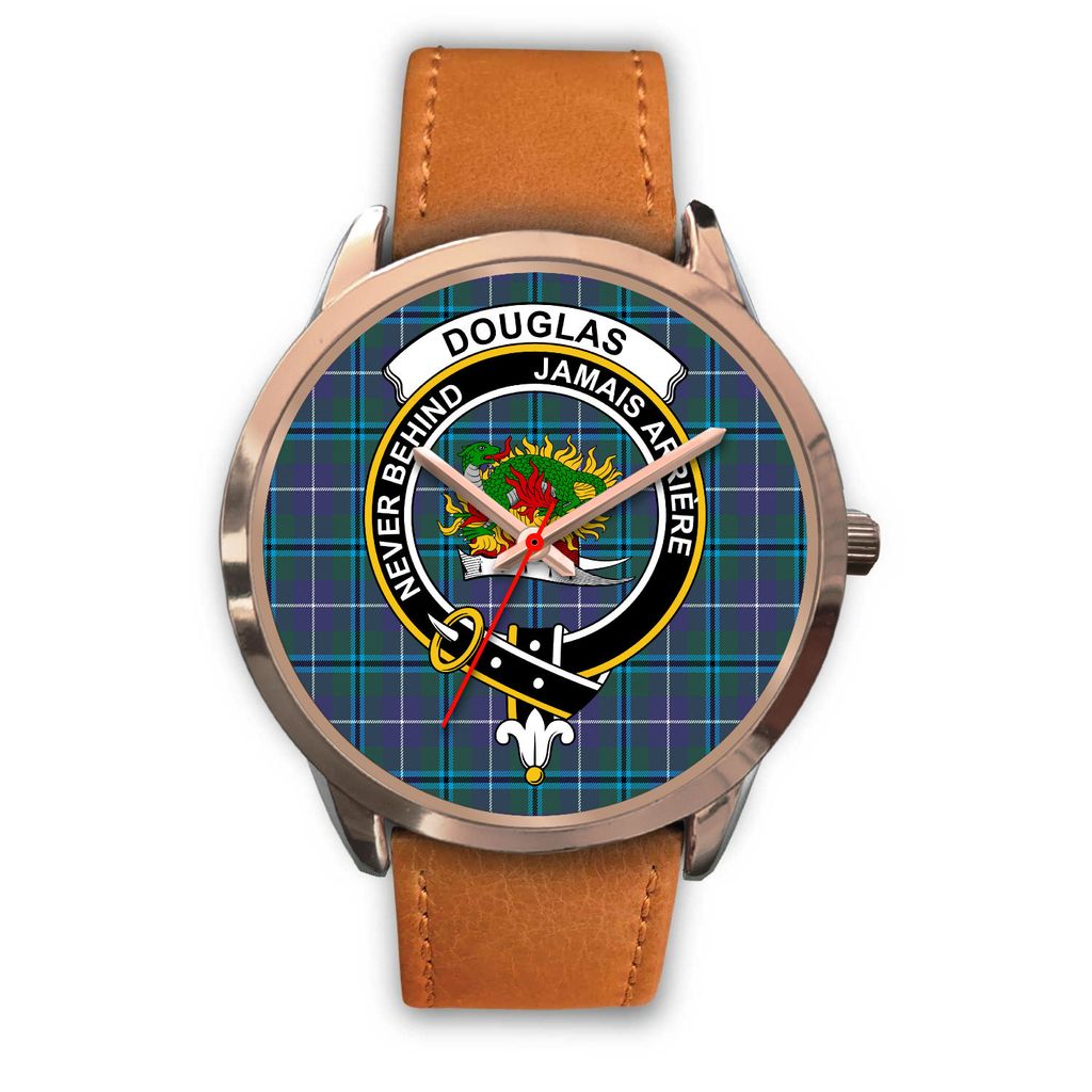 Douglas Modern Tartan Crest Rose Gold Watch