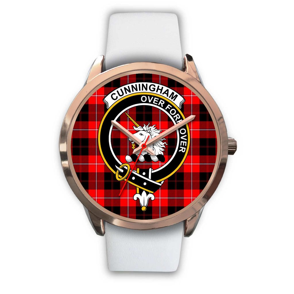 Cunningham Modern Tartan Crest Rose Gold Watch