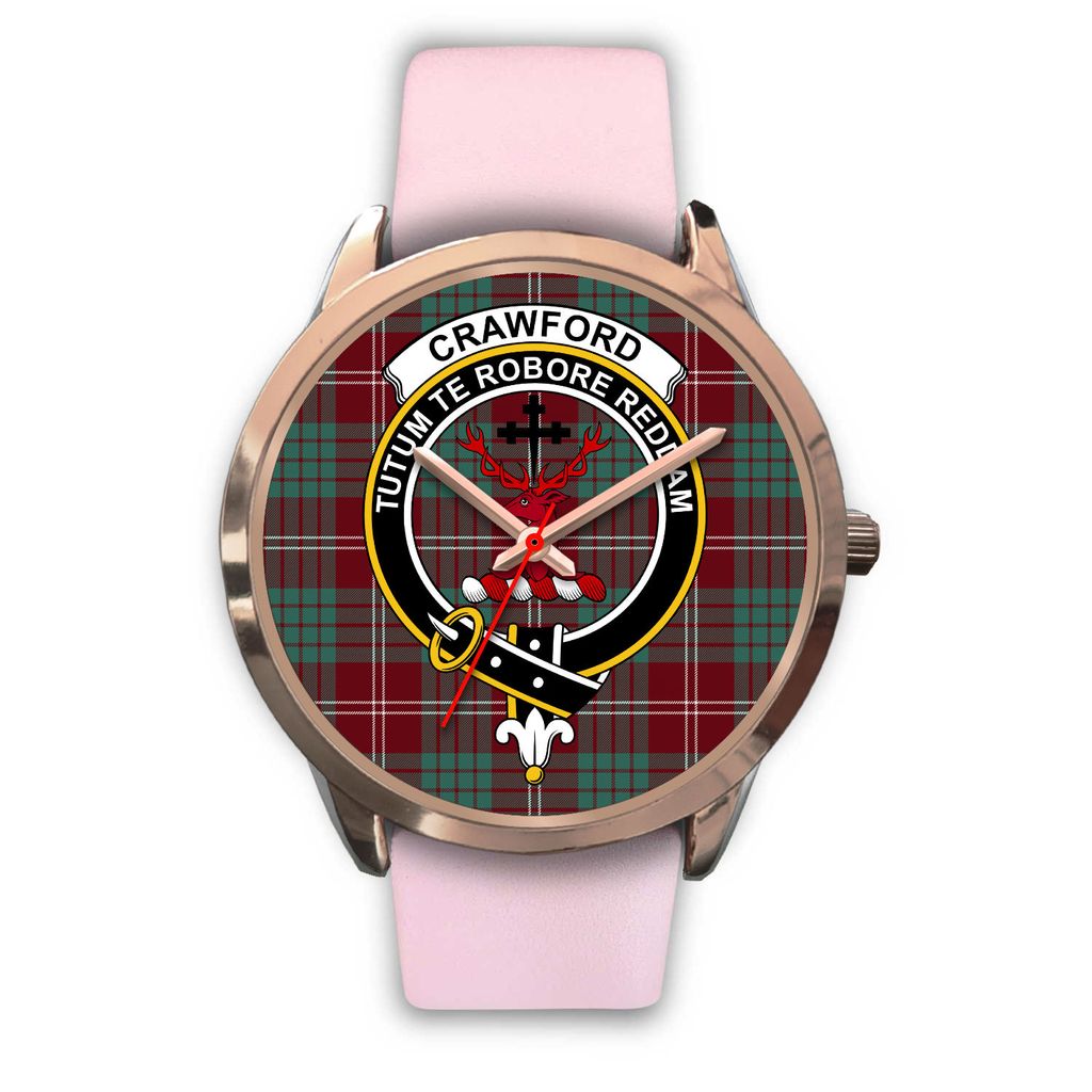 Crawford Modern Tartan Crest Rose Gold Watch