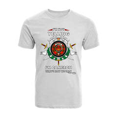 Cameron Tartan Crest T-shirt - I'm not yelling style