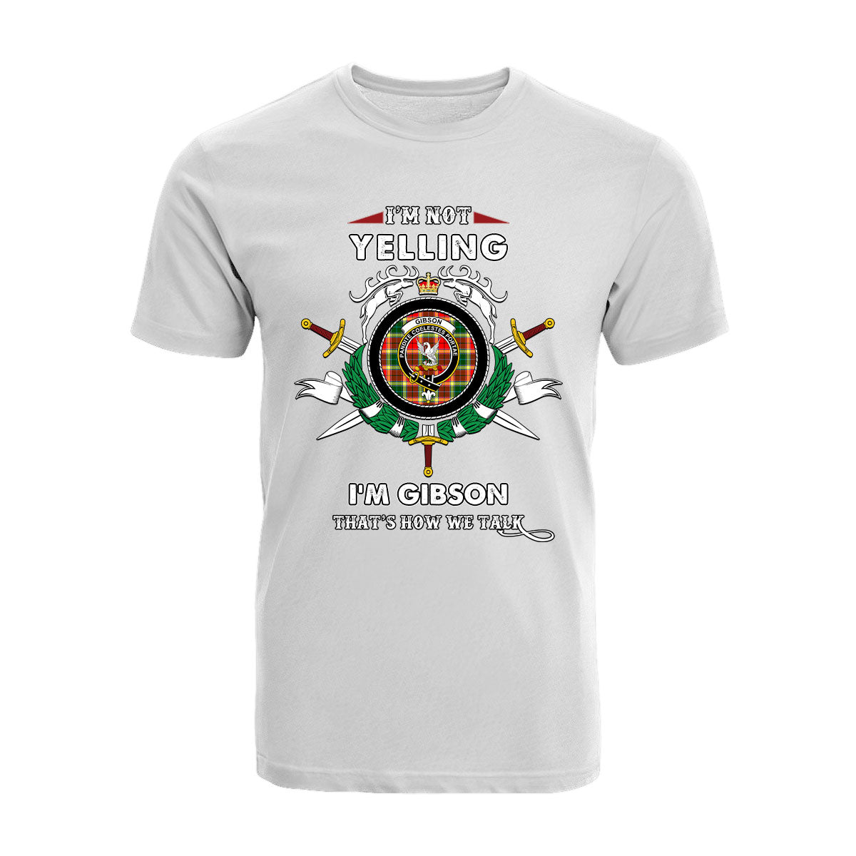 Gibson Tartan Crest T-shirt - I'm not yelling style