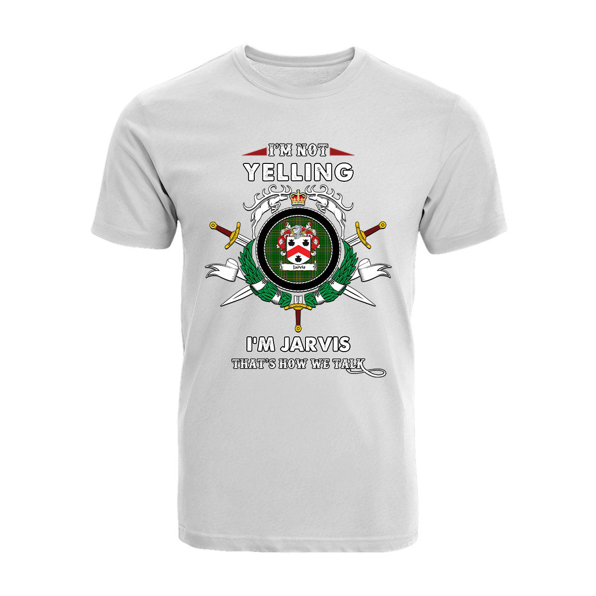 Jarvis Tartan Crest T-shirt - I'm not yelling style