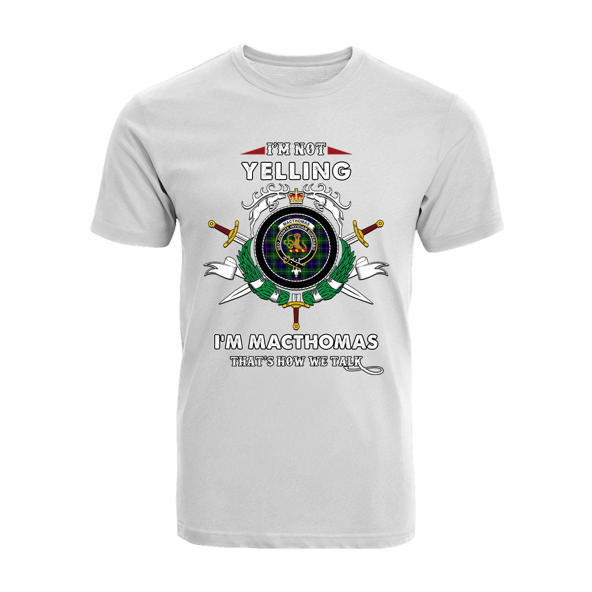 MacThomas Tartan Crest T-shirt - I'm not yelling style