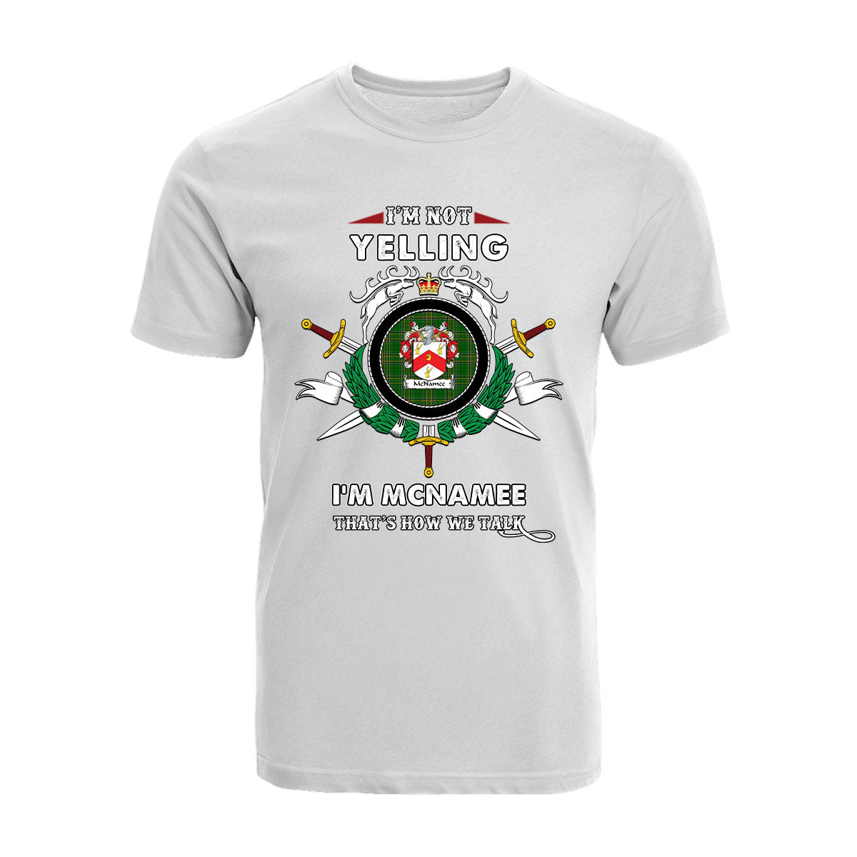 McNamee Tartan Crest T-shirt - I'm not yelling style