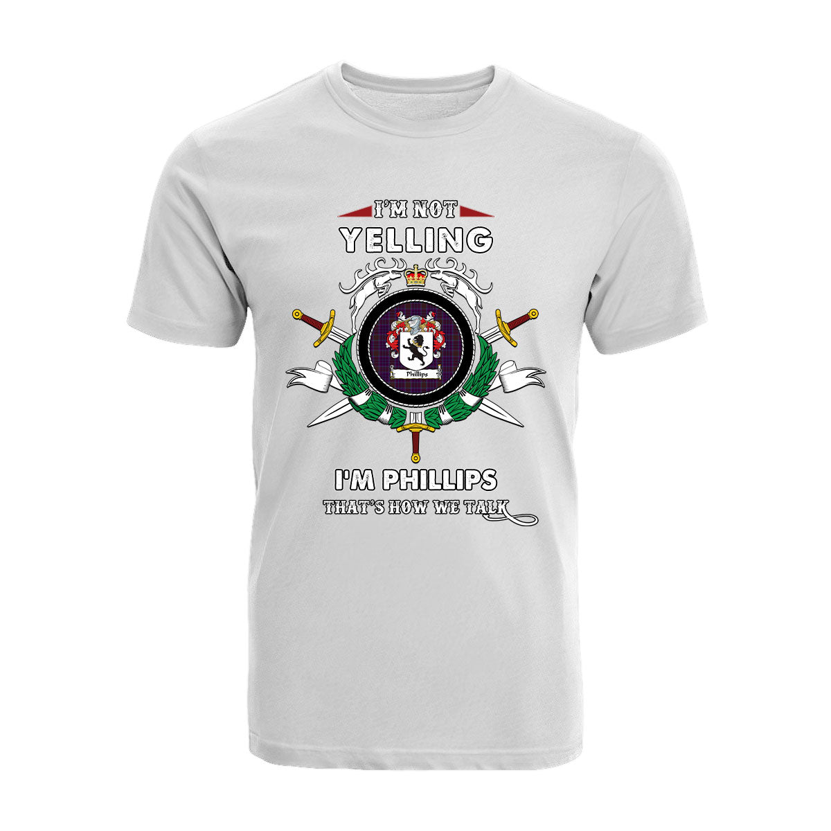 Phillips Tartan Crest T-shirt - I'm not yelling style