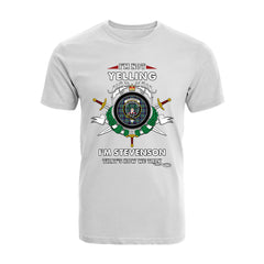 Stevenson Tartan Crest T-shirt - I'm not yelling style