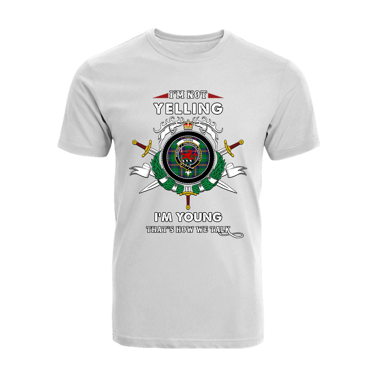 Young Tartan Crest T-shirt - I'm not yelling style