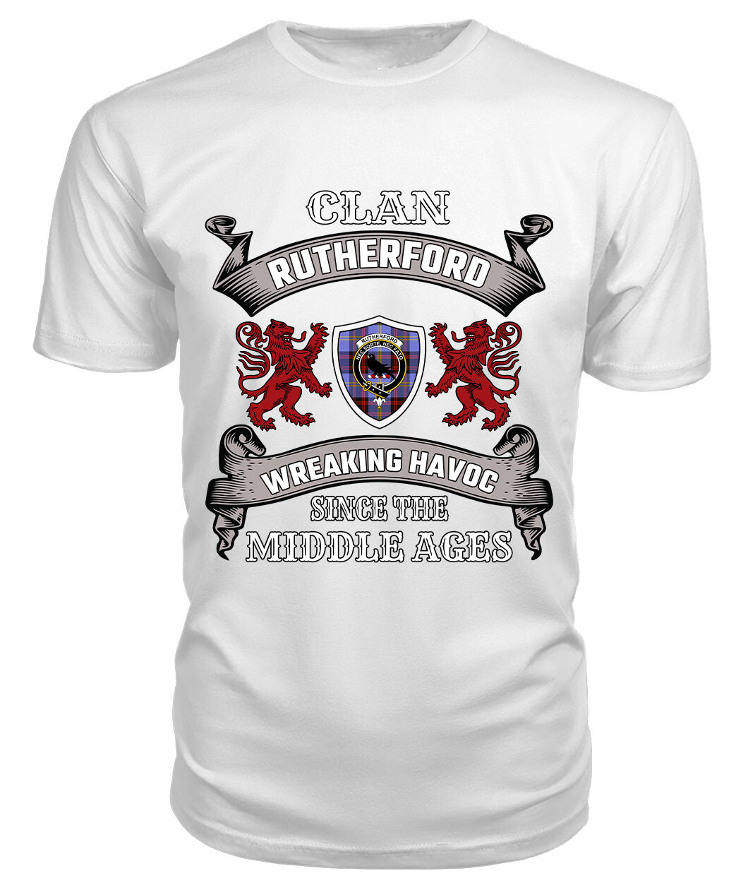 Rutherford Family Tartan - 2D T-shirt