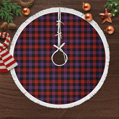 Brown Modern Tartan Christmas Tree Skirt