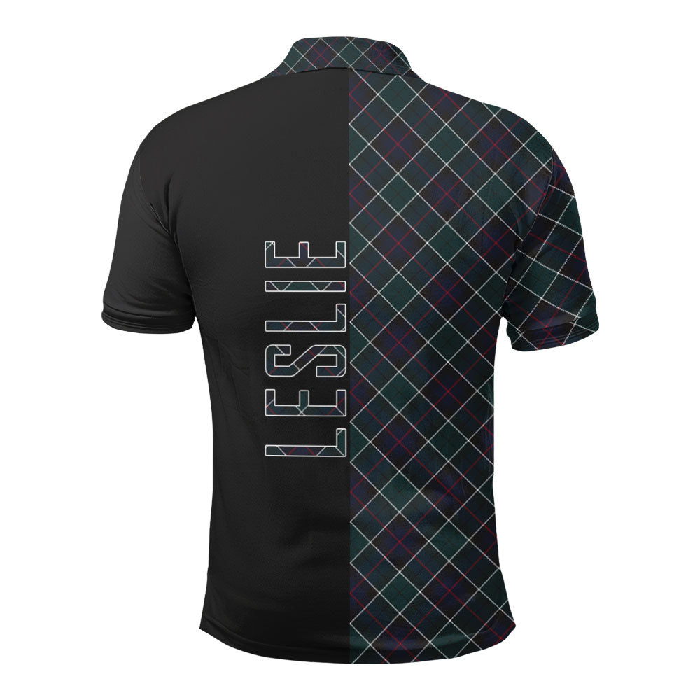 Leslie Hunting Modern Tartan Polo Shirt Half of Me - Cross Style