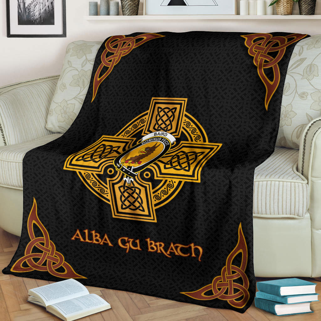 Baird Crest Premium Blanket - Black Celtic Cross Style