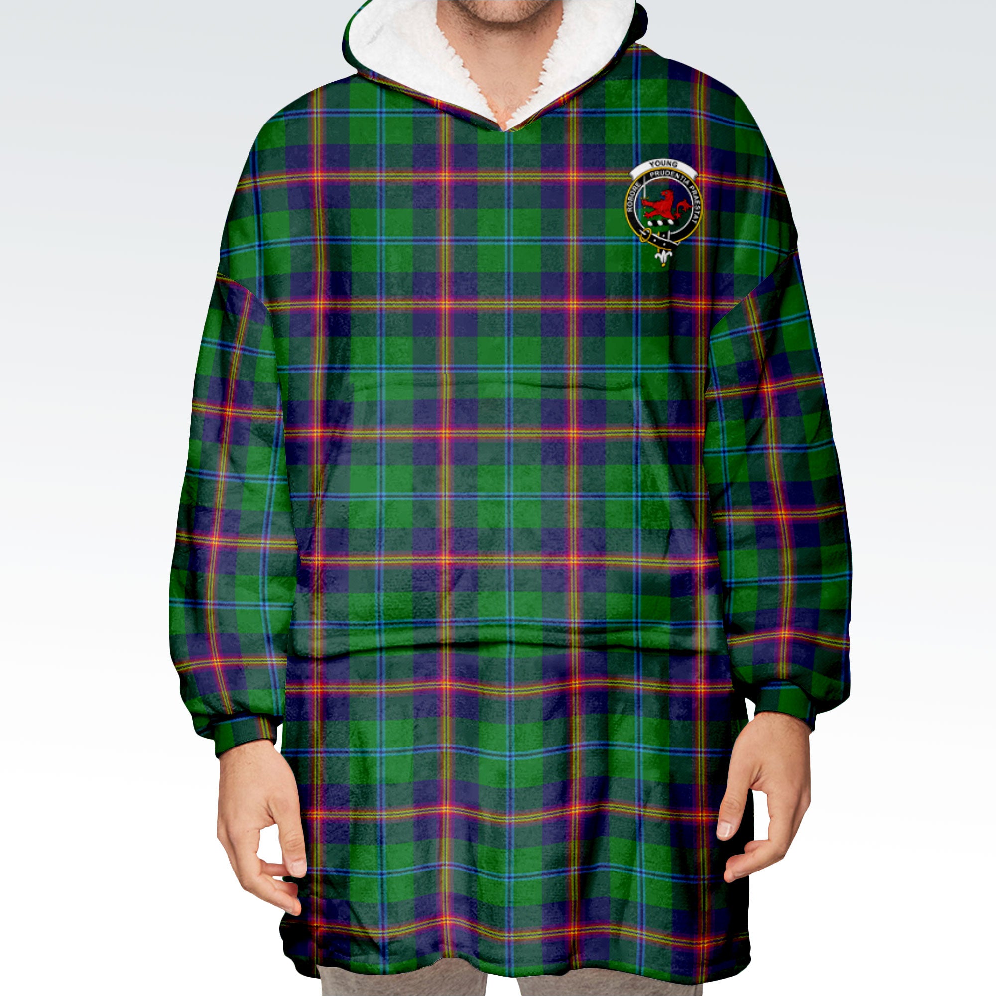 Young Modern Tartan Hoodie Blanket