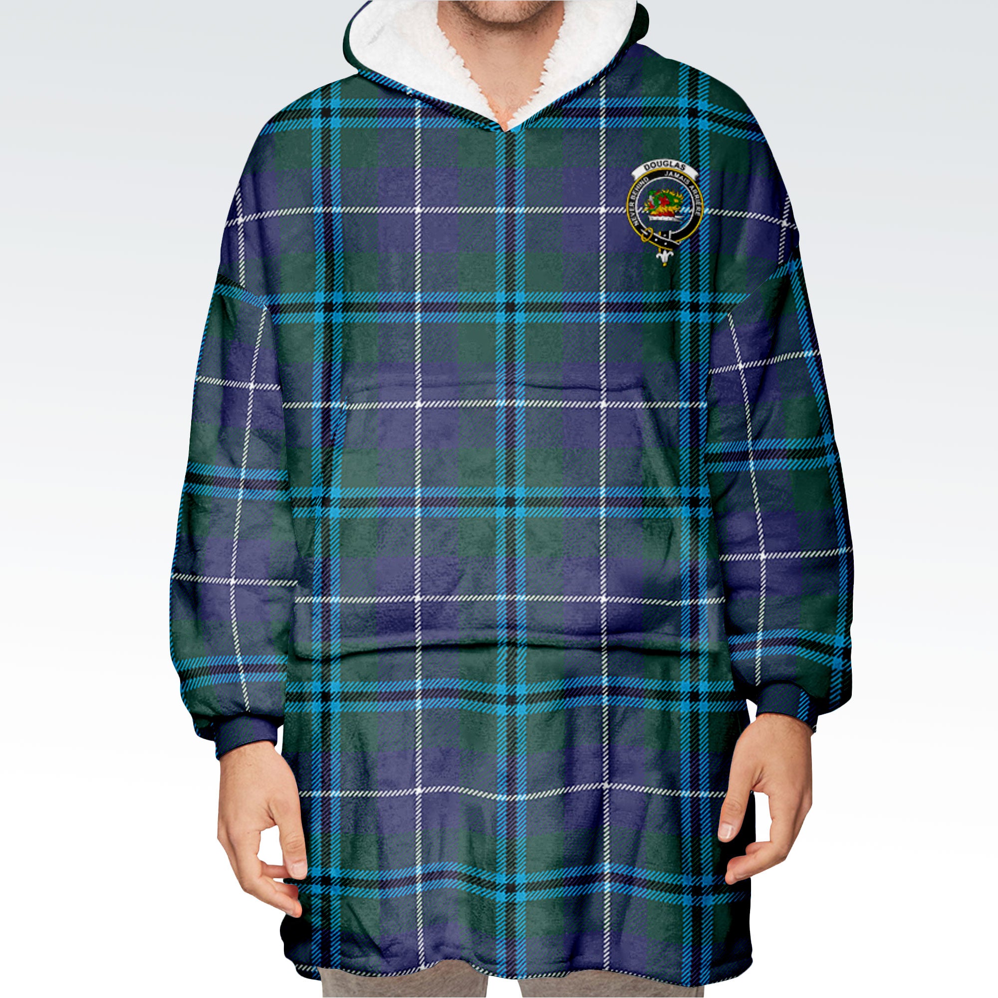 Douglas Modern Tartan Hoodie Blanket