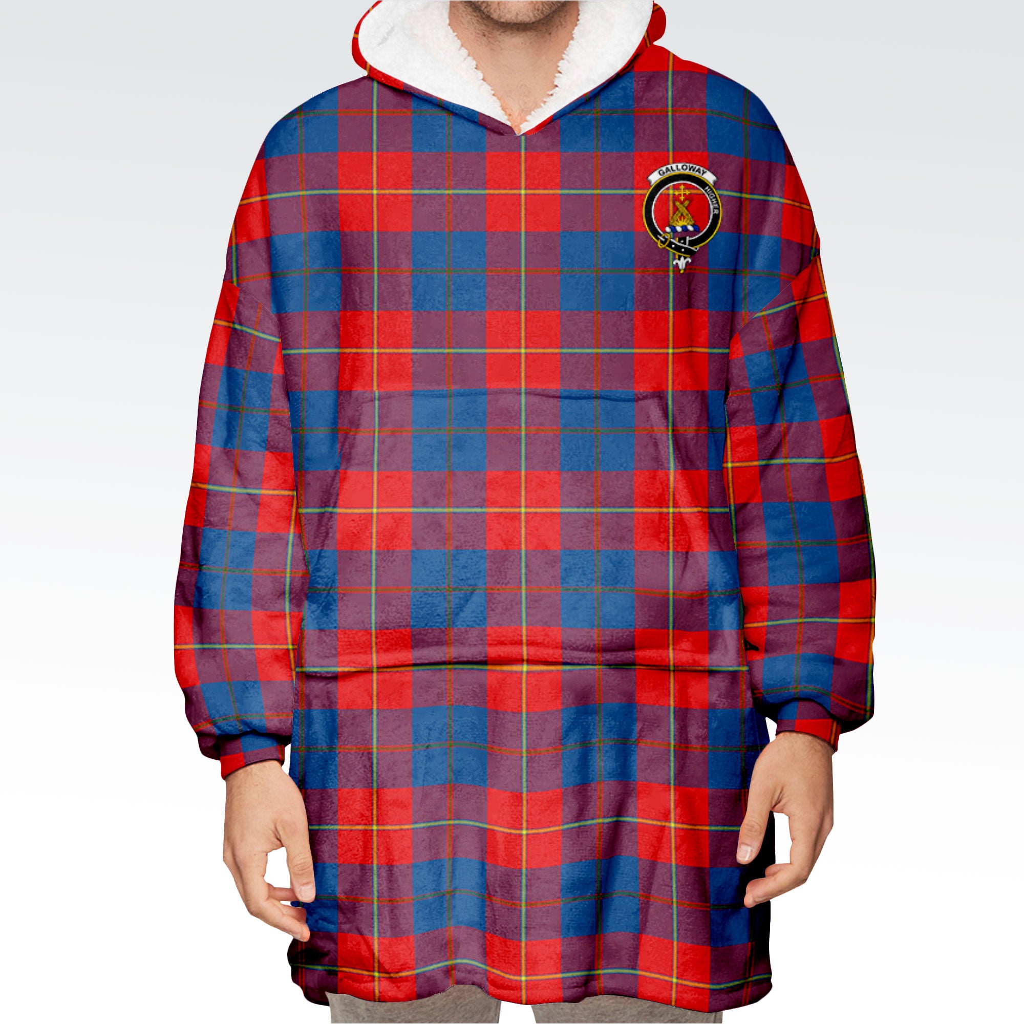 Galloway Red Tartan Hoodie Blanket