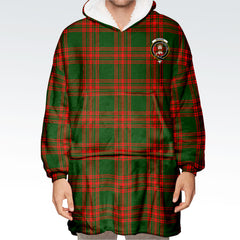 Menzies Green Modern Tartan Hoodie Blanket