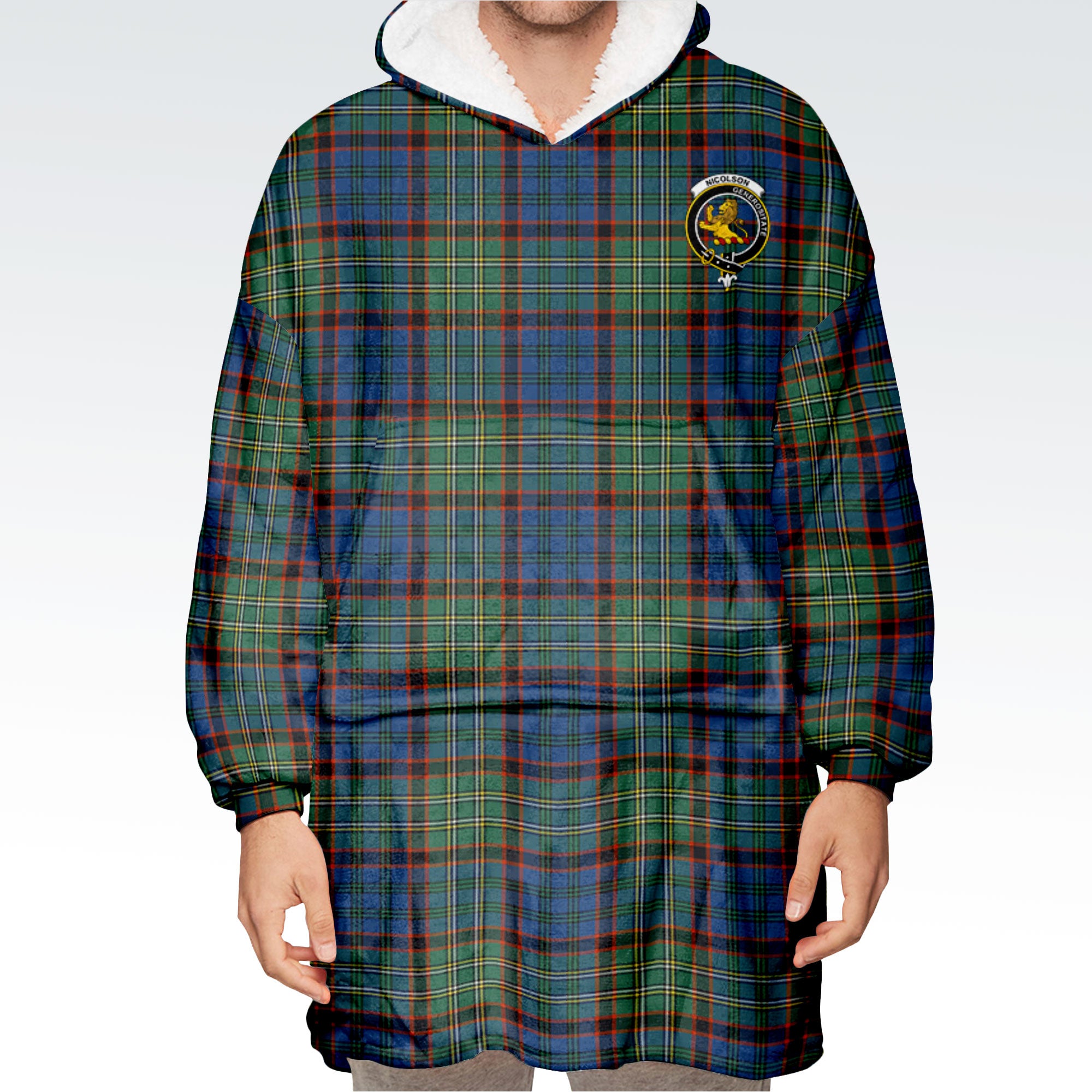 Nicolson Hunting Ancient Tartan Hoodie Blanket