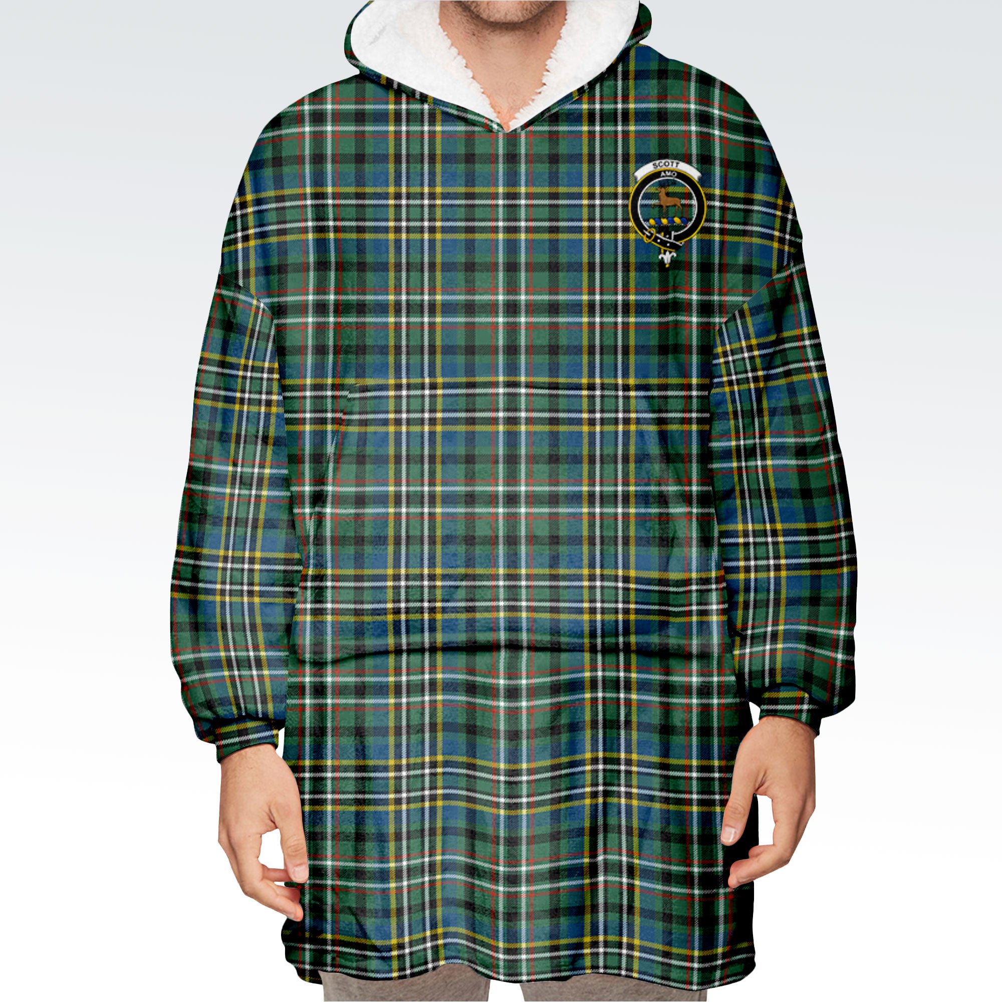 Scott Green Ancient Tartan Hoodie Blanket