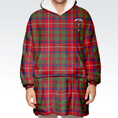 Shaw Red Modern Tartan Hoodie Blanket