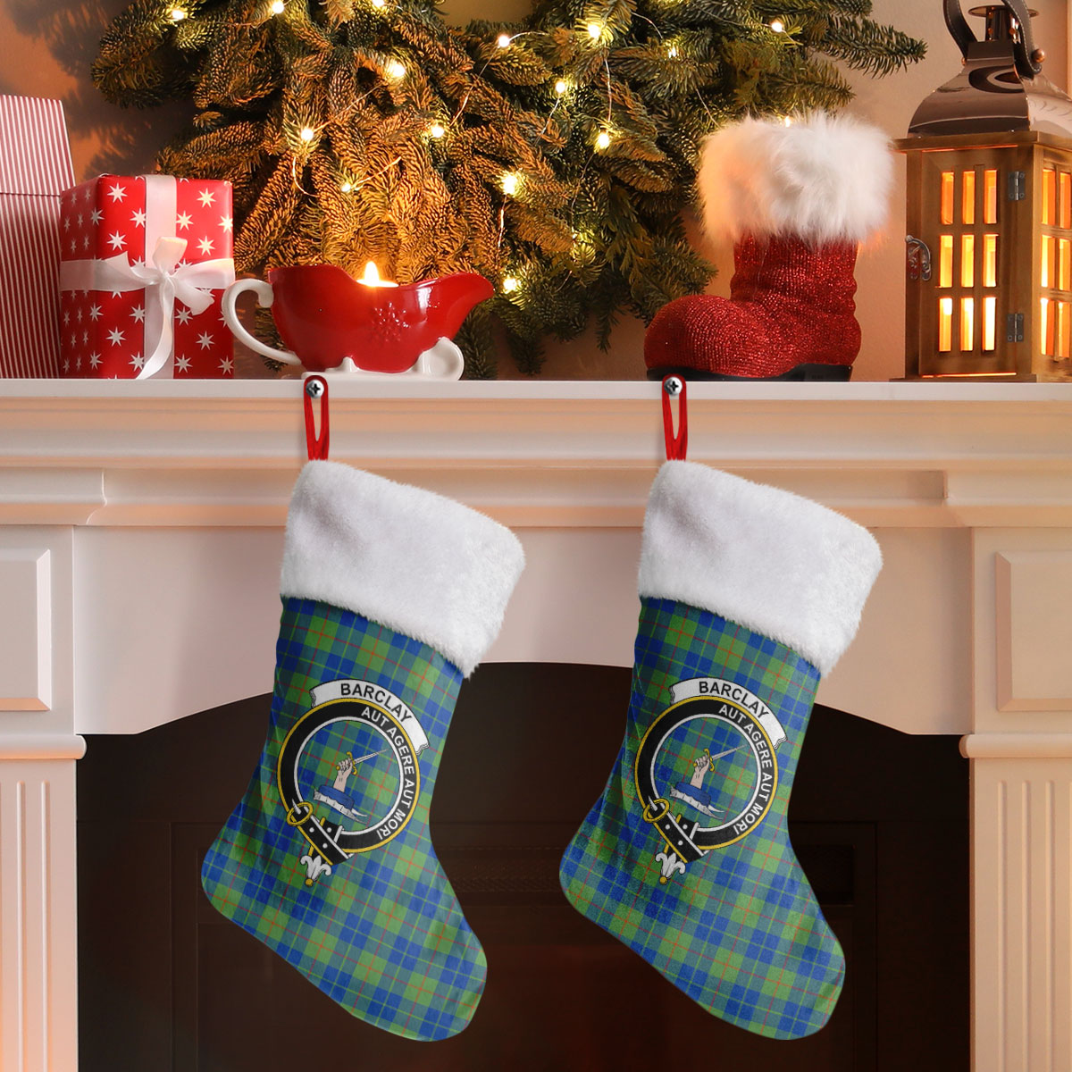 Barclay Hunting Ancient Tartan Crest Christmas Stocking