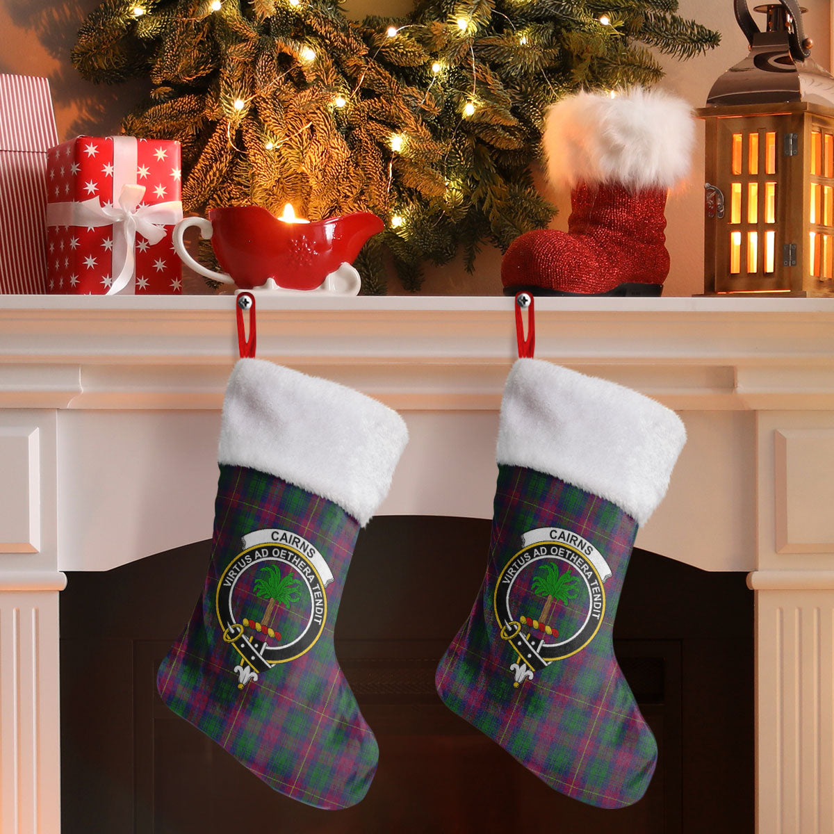 Cairns Tartan Crest Christmas Stocking