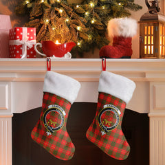 Cameron Modern Tartan Crest Christmas Stocking