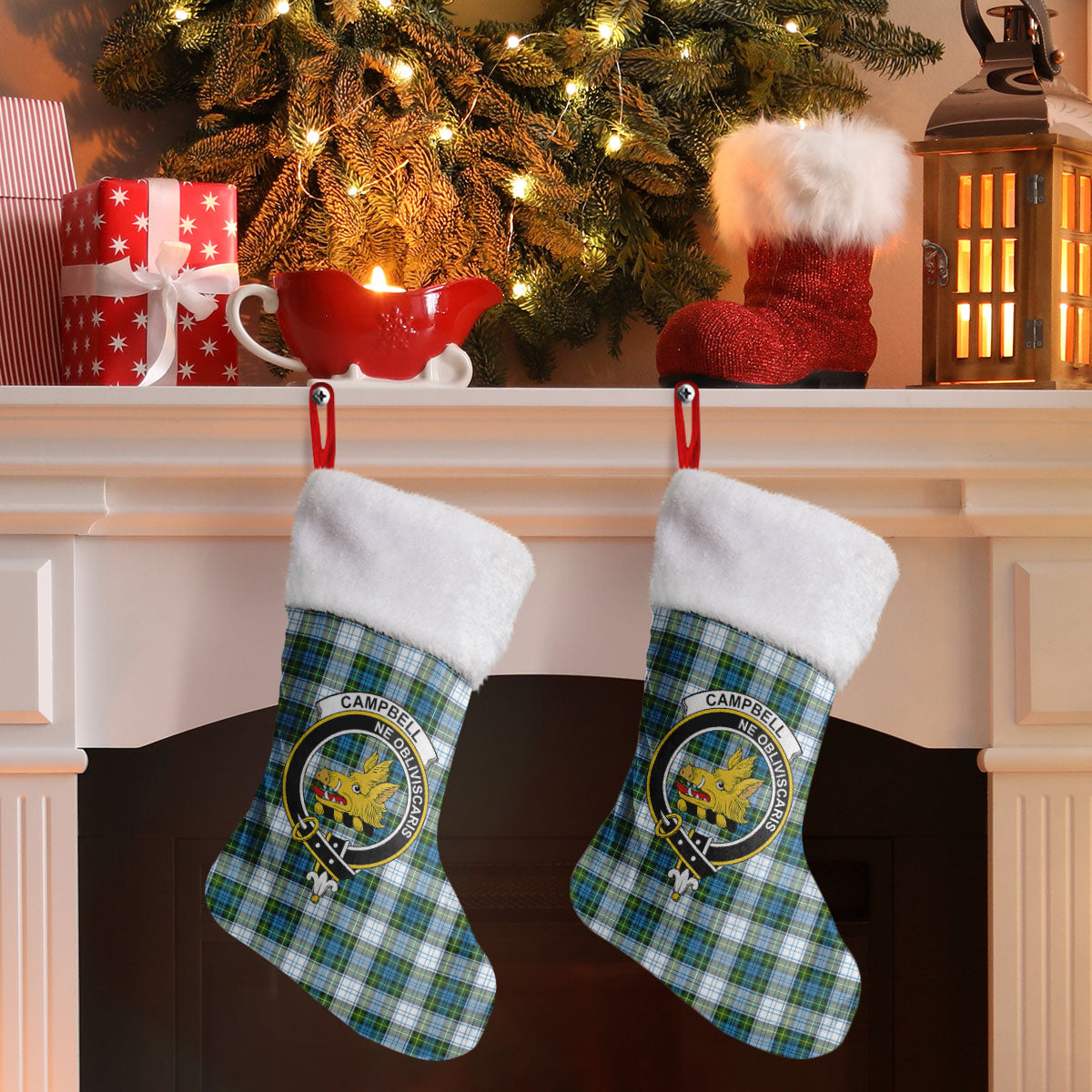 Campbell Dress Tartan Crest Christmas Stocking