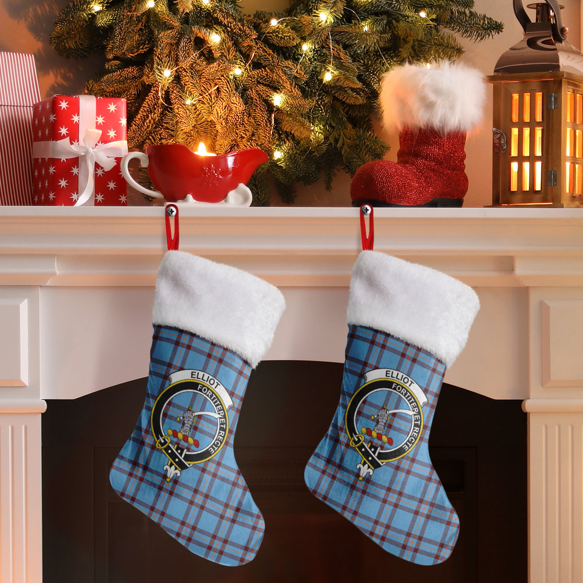 Elliot Ancient Tartan Crest Christmas Stocking