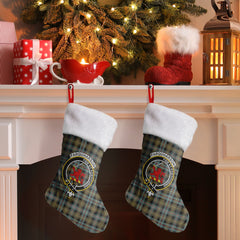 Farquharson Weathered Tartan Crest Christmas Stocking