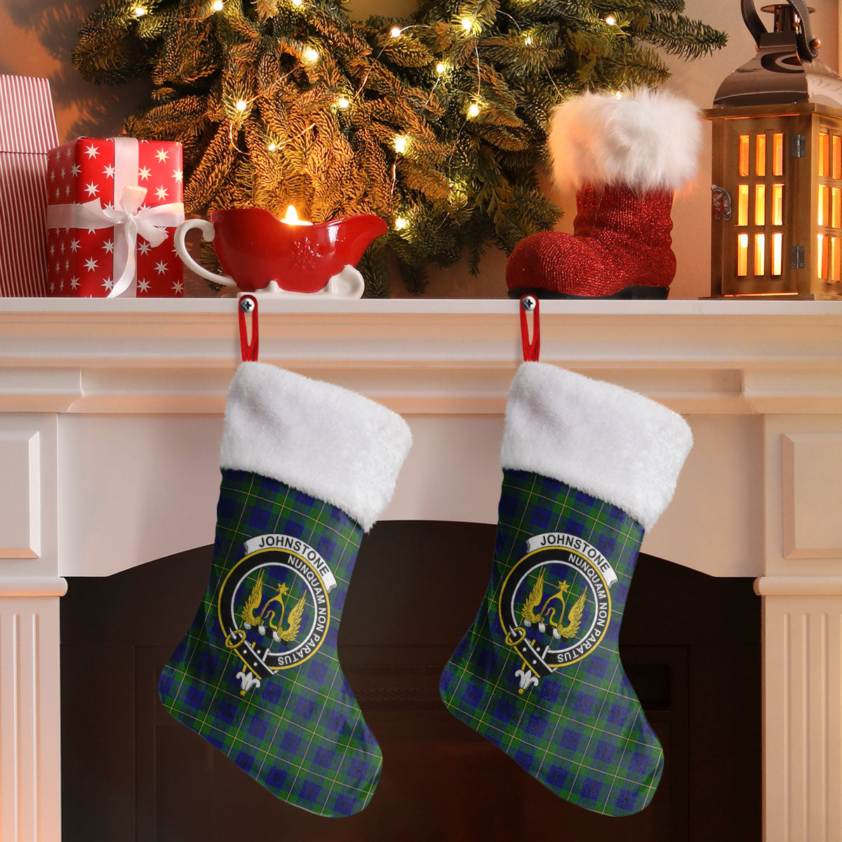 Johnstone Modern Tartan Crest Christmas Stocking