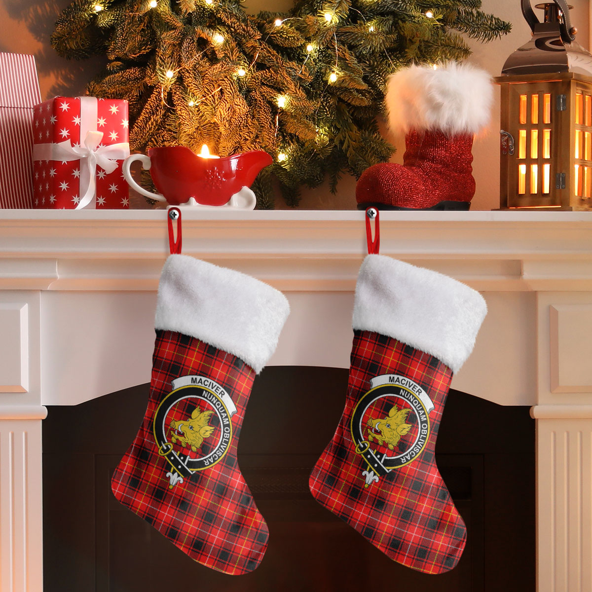 MacIver Modern Tartan Crest Christmas Stocking