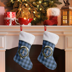 MacKay Blue Tartan Crest Christmas Stocking