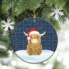 Cooper Ancient Tartan Christmas Ceramic Ornament - Highland Cows Style