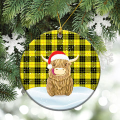 MacLeod of Lewis Modern Tartan Christmas Ceramic Ornament - Highland Cows Style