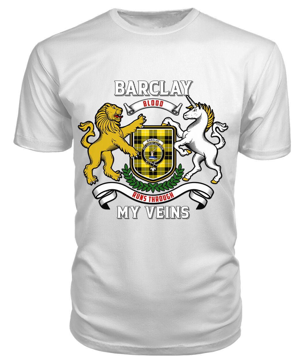 Barclay Dress Modern Tartan Crest 2D T-shirt - Blood Runs Through My Veins Style