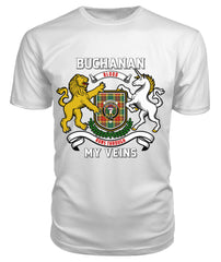 Buchanan Old Sett Tartan Crest 2D T-shirt - Blood Runs Through My Veins Style